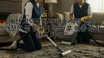예산 고덕면에서 해충 걱정 없는 깨끗한 집 만들기: 청소 후 해충 방지 완벽 가이드
